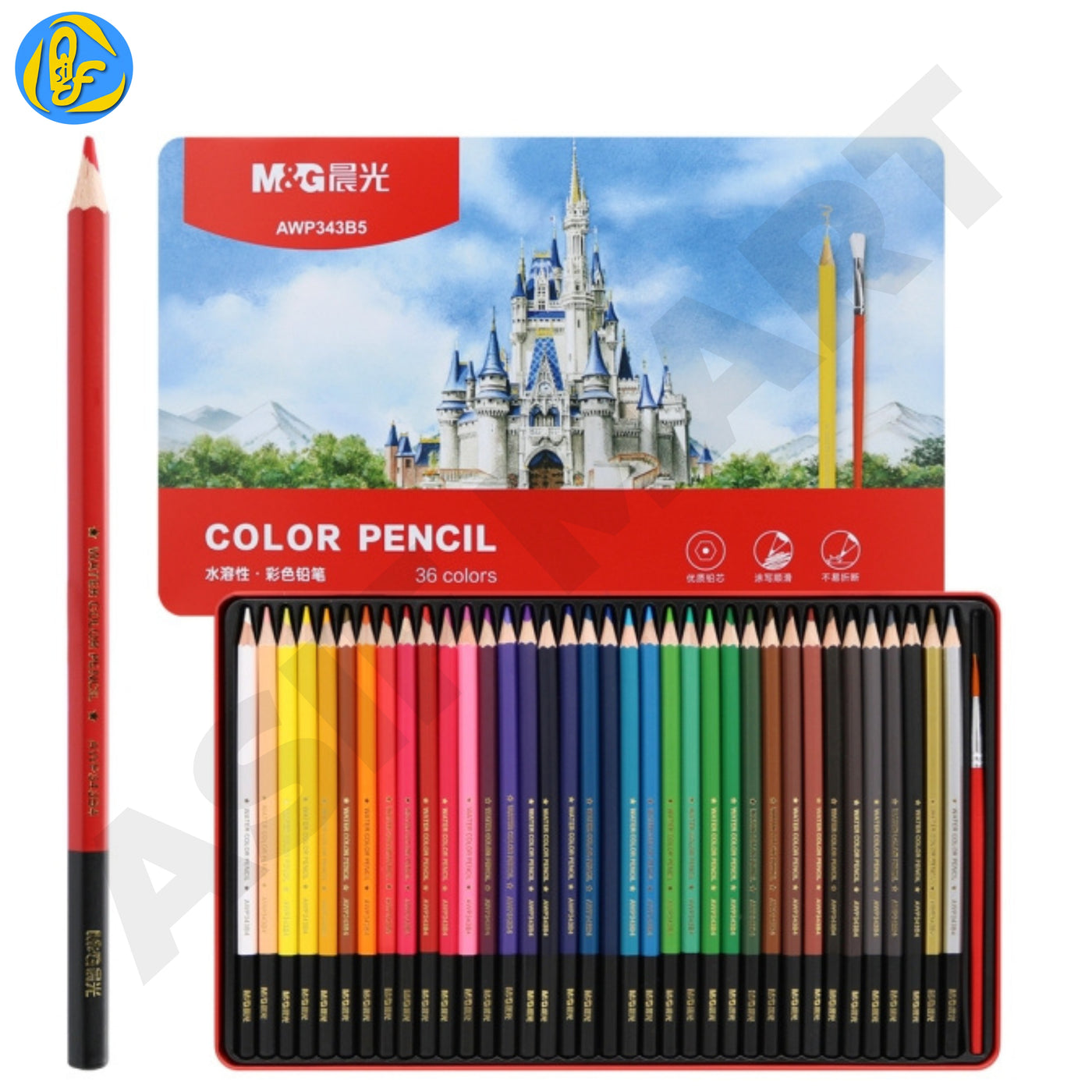 M&G AWP343B All Colored Pencils Professional Vibrant Artists