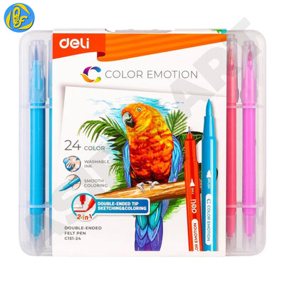 Deli EC151 Felt Tip Double-Ended Washable Colour Markers