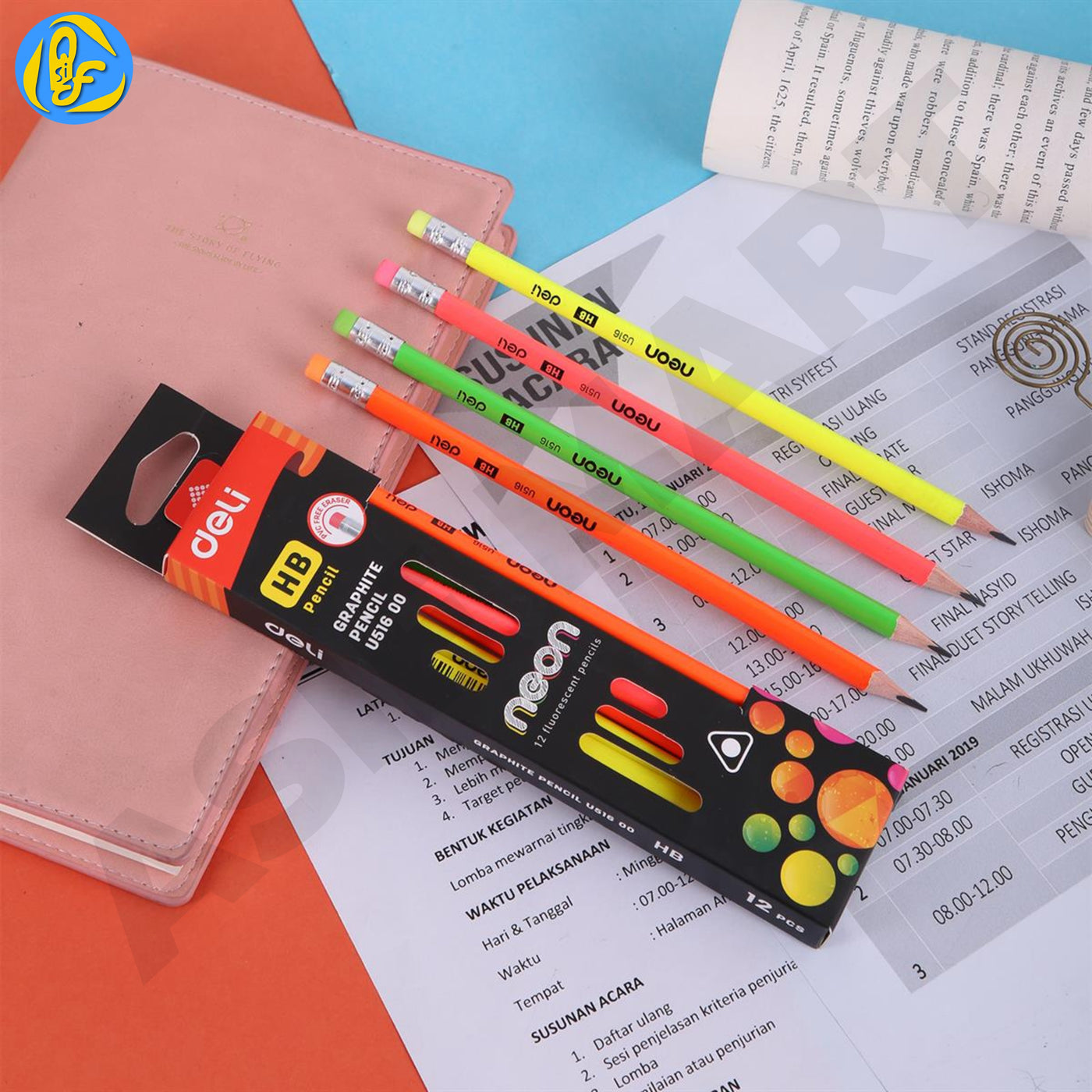 Deli EU51600 Neon Graphite Pencil Pack of 12